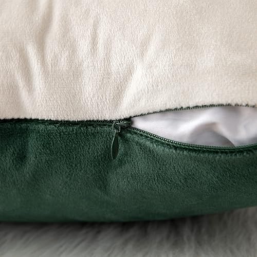 Miniatura 3 de MIULEE Paquete de 2 fundas de almohada decorativas de terciopelo de retazos con cuero dorado cuadradas suaves fundas de cojín para sofá sala de