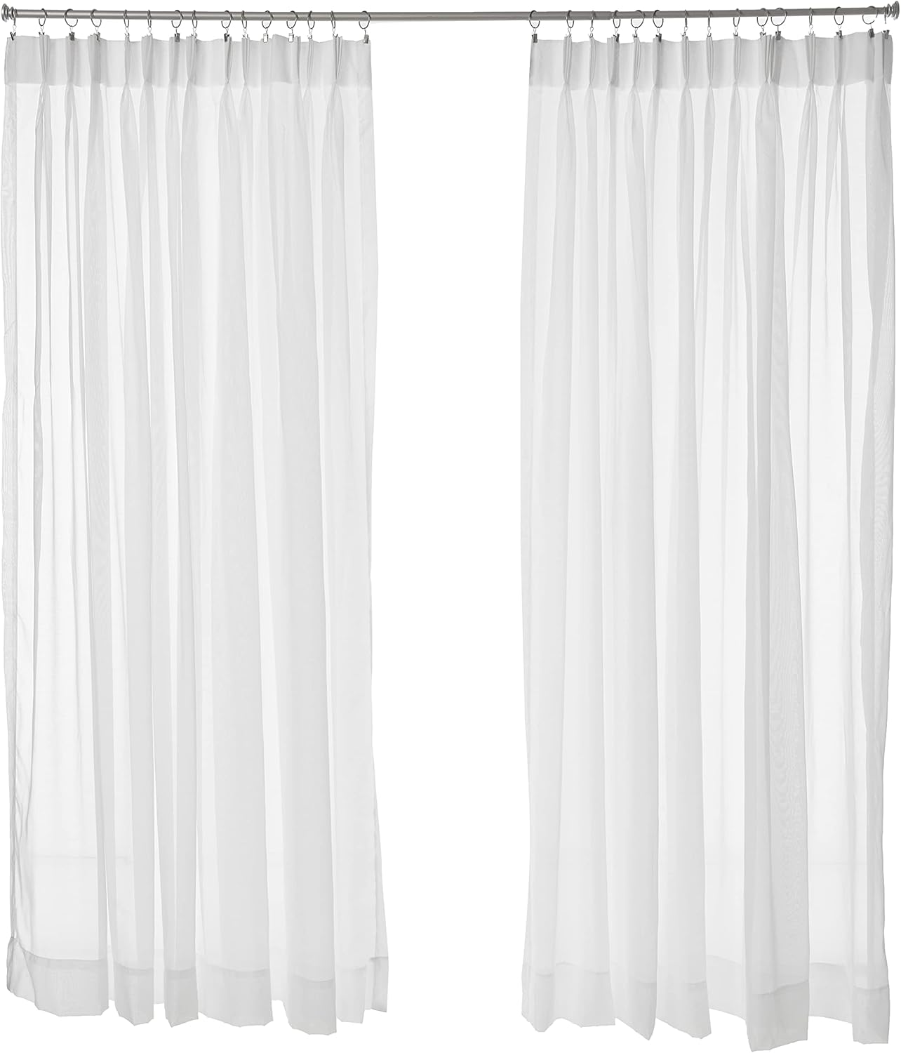 Stylemaster Splendor Pinch Pleated Drapes, 96 by 84Inch, White