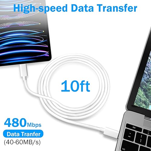 Miniatura 7 de Paquete de 2 cables tipo C a tipo C de 10 pies, USB C a USB C, cable USB C de 60 W, cable de carga rápida compatible con Apple iPhone 1515 Pro15