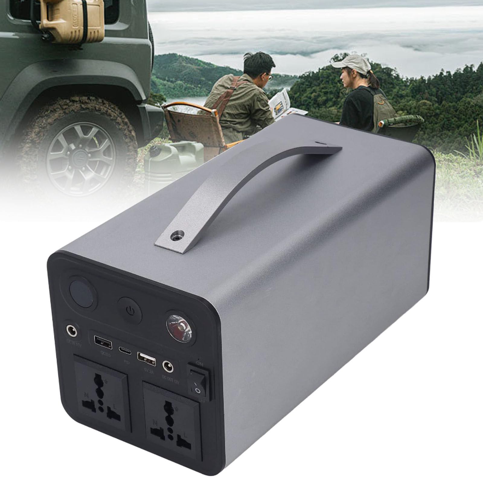 Centrale elettrica Portatile da Esterno, Centrale elettrica Mobile di Emergenza, Alimentatore da Campeggio, Presa CA/CC/USB/Tipo C, Adatta per Avventure all'Aria Aperta e Viaggi in Camper