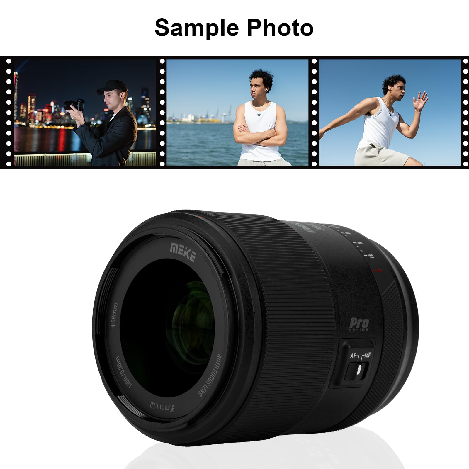 Meike, Obiettivo da 35 mm F1.8 full frame grandangolare AF STM con autofocus, a focale fissa per ritratti, compatibile con fotocamere mirrorless Panasonic Lumix, Sigma e Leica con attacco L-Mount S1