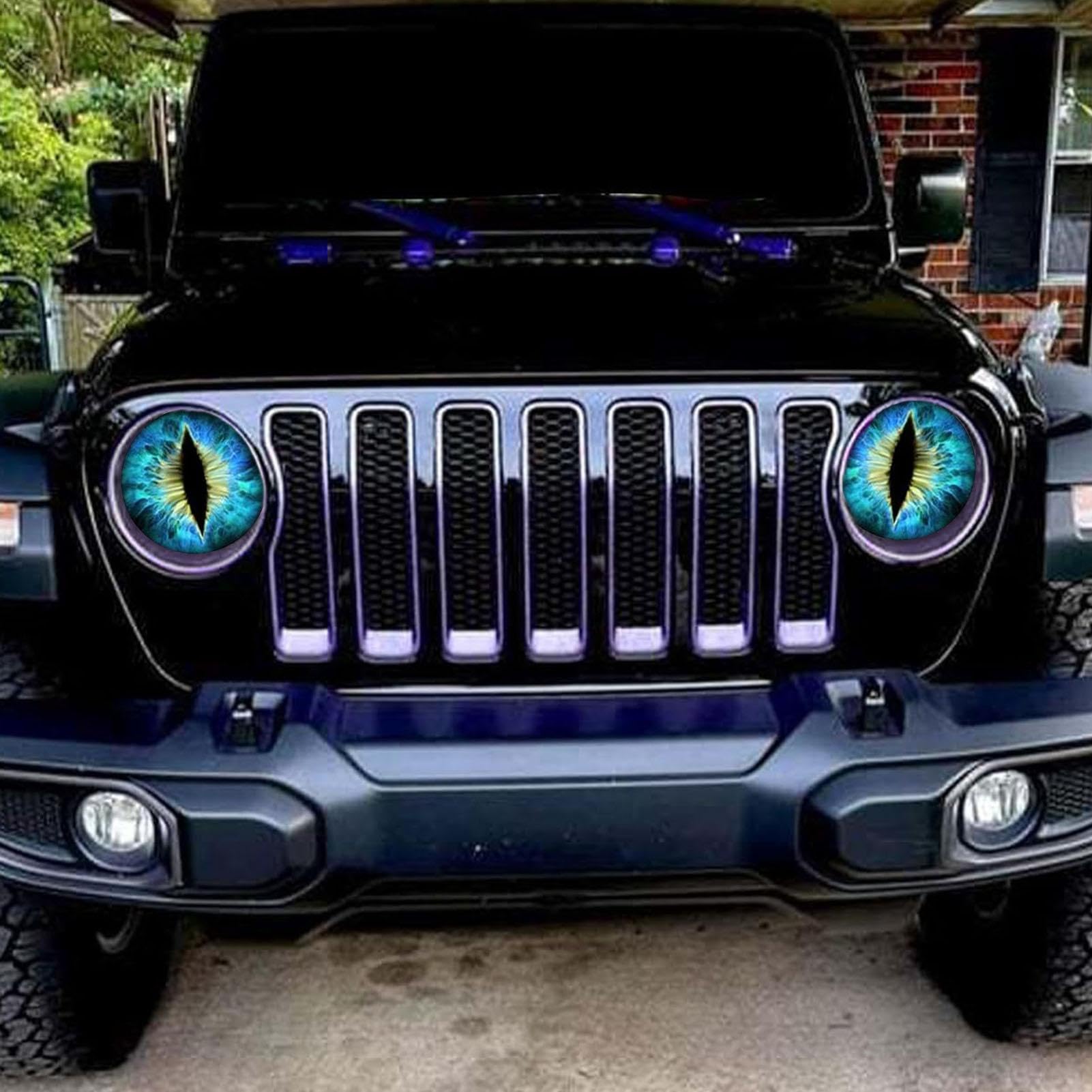 Occhi di bestia Decalcomanie per fari Occhio di animale Adesivo per fari per auto Occhi stereo 3D Jeep Decalcomania per fari Decorazione per paraurti per finestrino auto  15