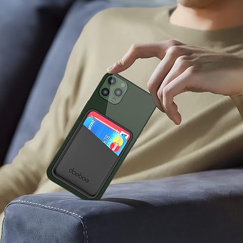 Miniatura 2 de doeboe Soporte de cuero para tarjetas de teléfono para la parte posterior del teléfono funda de tarjeta de crédito para teléfono celular funda de