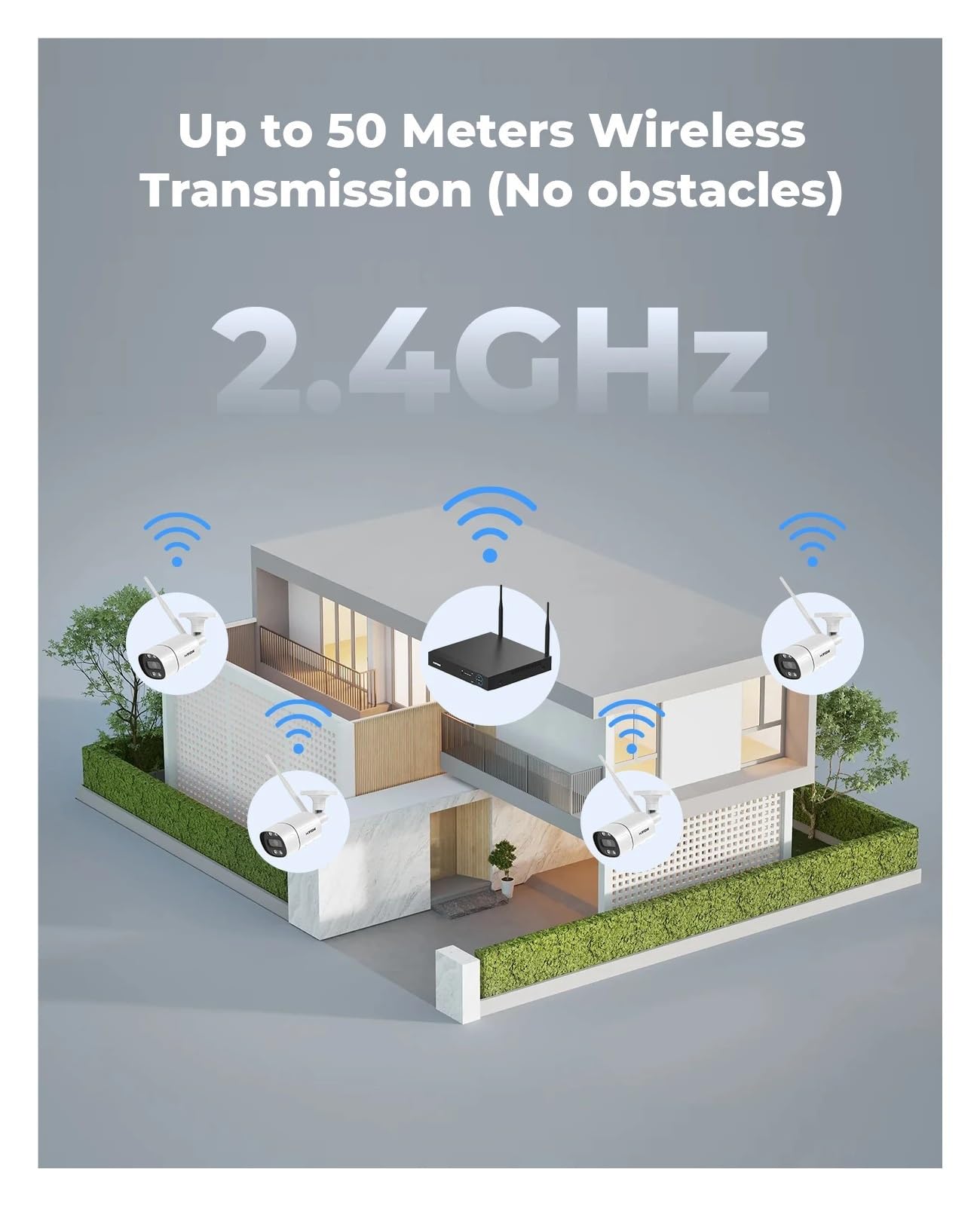 Caméra de vidéosurveillance sans fil WiFi 8CH 5MP