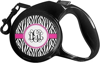 Zebra Print Retractable Dog Leash - Small (Personalized)