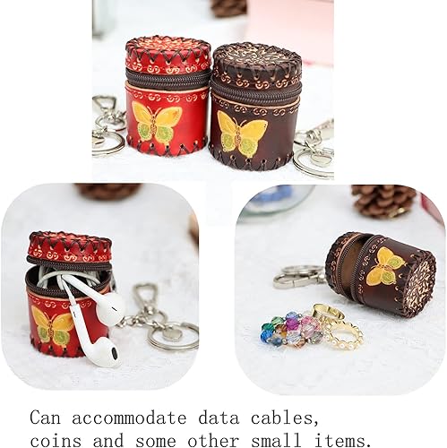 Miniatura 2 de Fanyixuan Bolso de Cuero Mini Hecho a Mano en Forma de Cubo, Colgante de Joyería, Caja de Joyería, Caja de Almacenamiento de Clasificación de