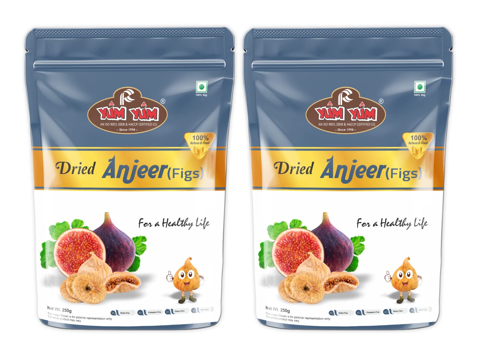 YUM YUM Premium Dried Afghani Anjeer | Dry Figs | Rich Source of Fibre | Vitamins Calcium & Iron | Low in calories and Fat Free | Non-GMO Dried Figs 500g - (Pack of 2-250g Each) (B0B5DRZZCT) Amazon Price History, Amazon Price Tracker