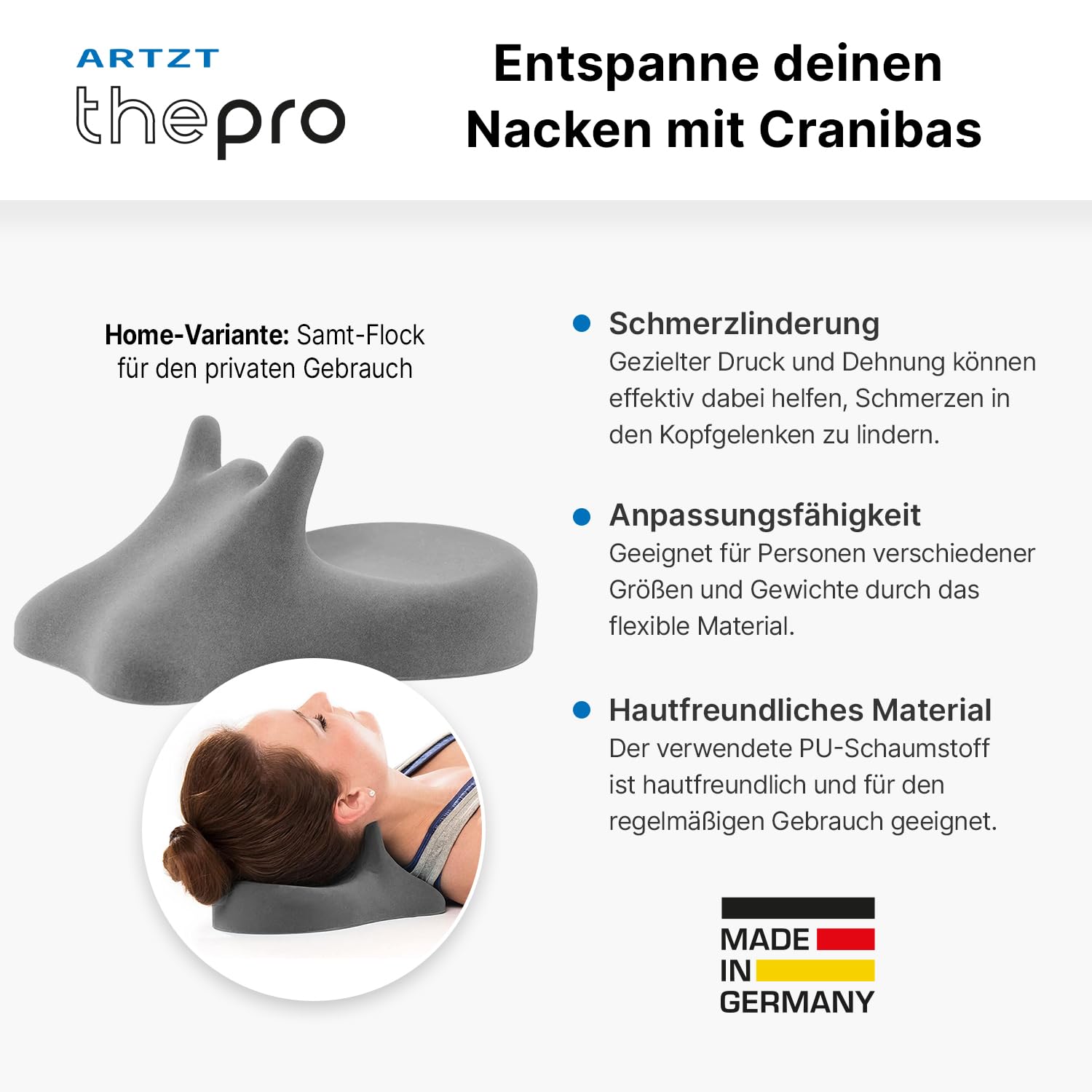 Cranibas Nackenkissen | Orthopädisches Kissen zur Entspannung der Halswirbelsäule | Ergonomisches Kopfkissen gegen Nackenschmerzen | Nackenstützkissen zur Regeneration | Neck Pillow
