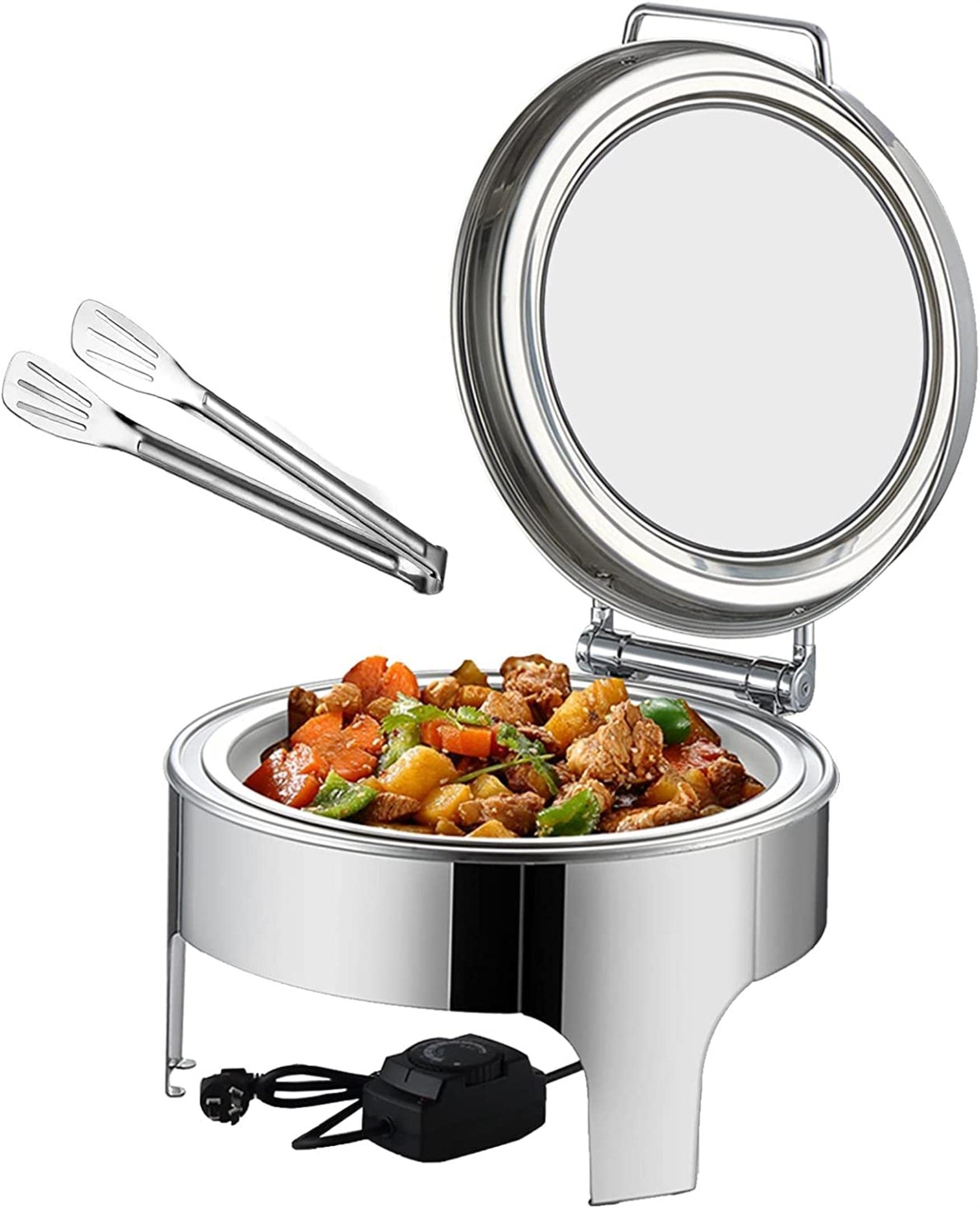 Chafing dish chauffe-plat électrique rond 6L pour buffet chaud de restauration