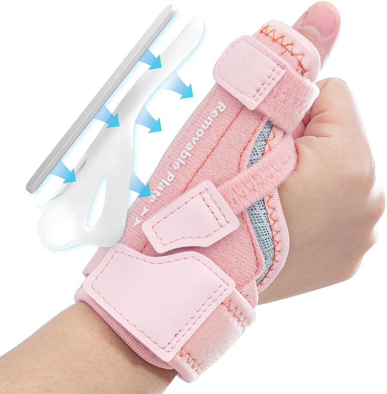 CURECARE Thumb Brace, New 2 in 1 Thumb Spica Splint Right & Left Hand (S/M) | 3 Level Stability, Removable Thumb Splint, Day& Night Support, Breathable& Lightweight, For CMC, De Quervain’s, Trigger Thumb