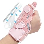 CURECARE New Upgraded 2 in 1 Thumb Brace, Removable Thumb Spica Splint Left Right Hand with 3 Level Stability, Reversible Thumb Support for CMC, De Quervains Tendonitis, Trigger Thumb (S/M, Pink)
