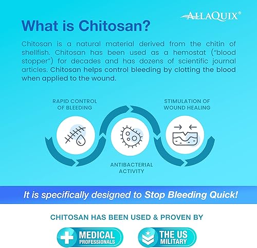 Miniatura 3 de Almohadillas de gasa de alto rendimiento para detener el sangrado, paquete de 10 (4 x 4 pulgadas), apósito hemostático para cortes y botiquines de