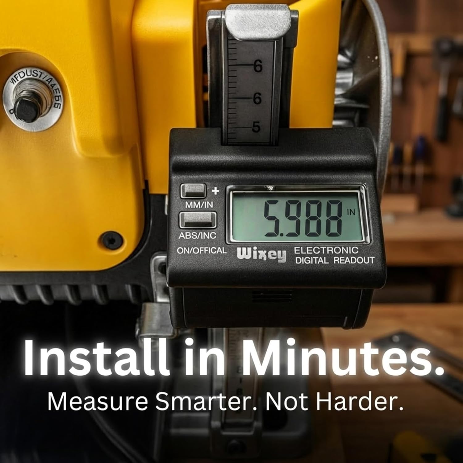 Wixey Digital Planer Gauge – Electronic Digital Readout & Thickness Measuring Tool – Accurate Calibration & Digital Dimensions – Perfect Portable Planer Accessory for Woodworking Upgrade