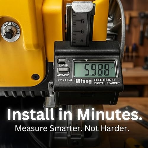 Vista 4 de Wixey Medidor de cepillado digital – Lectura digital electrónica y herramienta de medición de espesor – Calibración precisa y dimensiones digitales