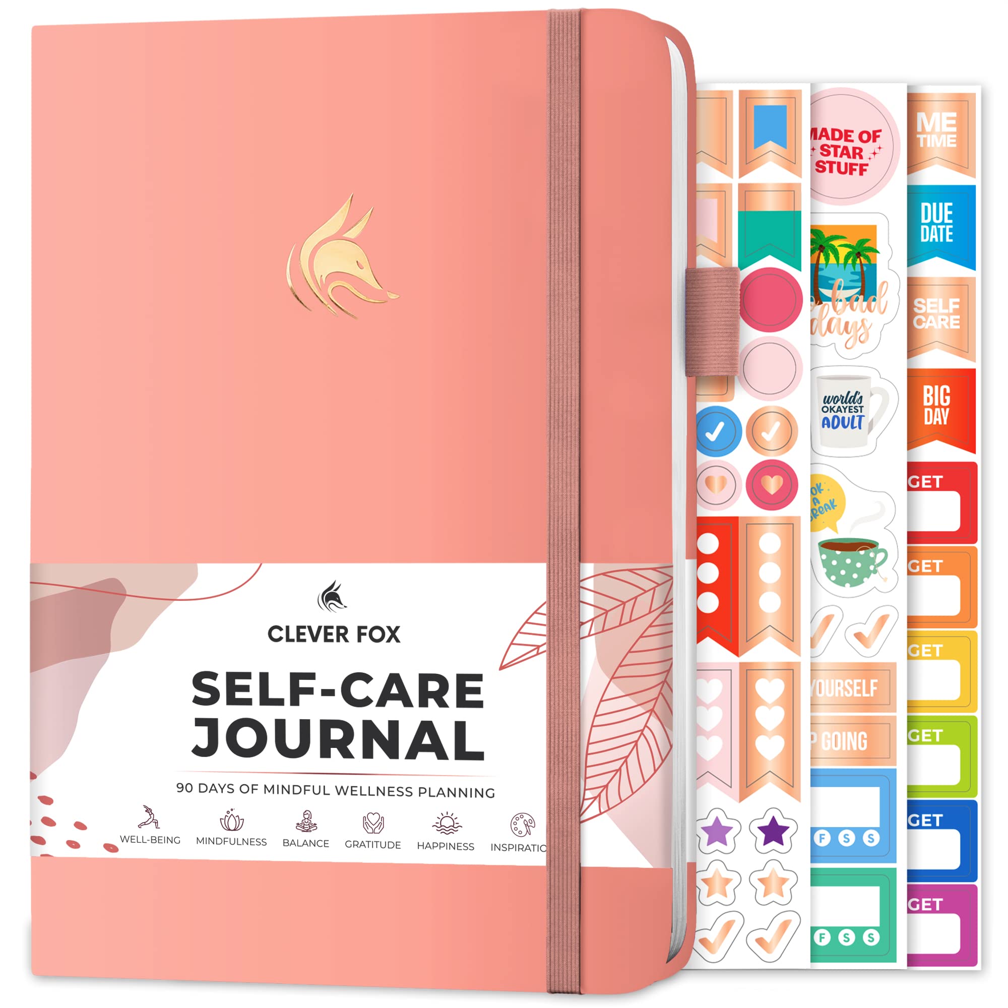 Clever Fox Self-Care Journal – Wellness & Daily Reflection Notebook – Mental Health & Personal Development Journal – Self-Care, Meditation & Mood Journal for Women & Men – A5 Size (Light Pink)