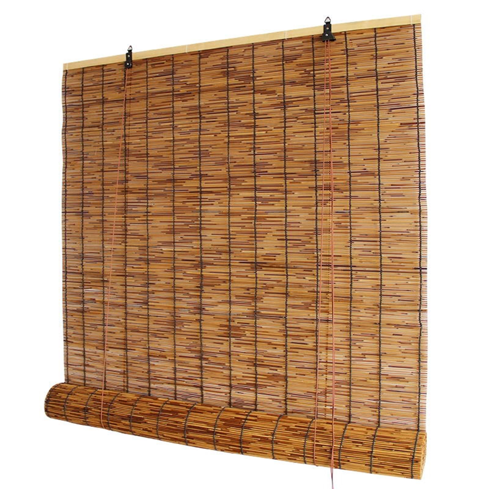 Estores de Bambú Natural,Persianas enrollables y estores, Persiana Enrollable para Interiores y Exterior, Cortinas Opacas,Personalizable (105 x 210 cm)