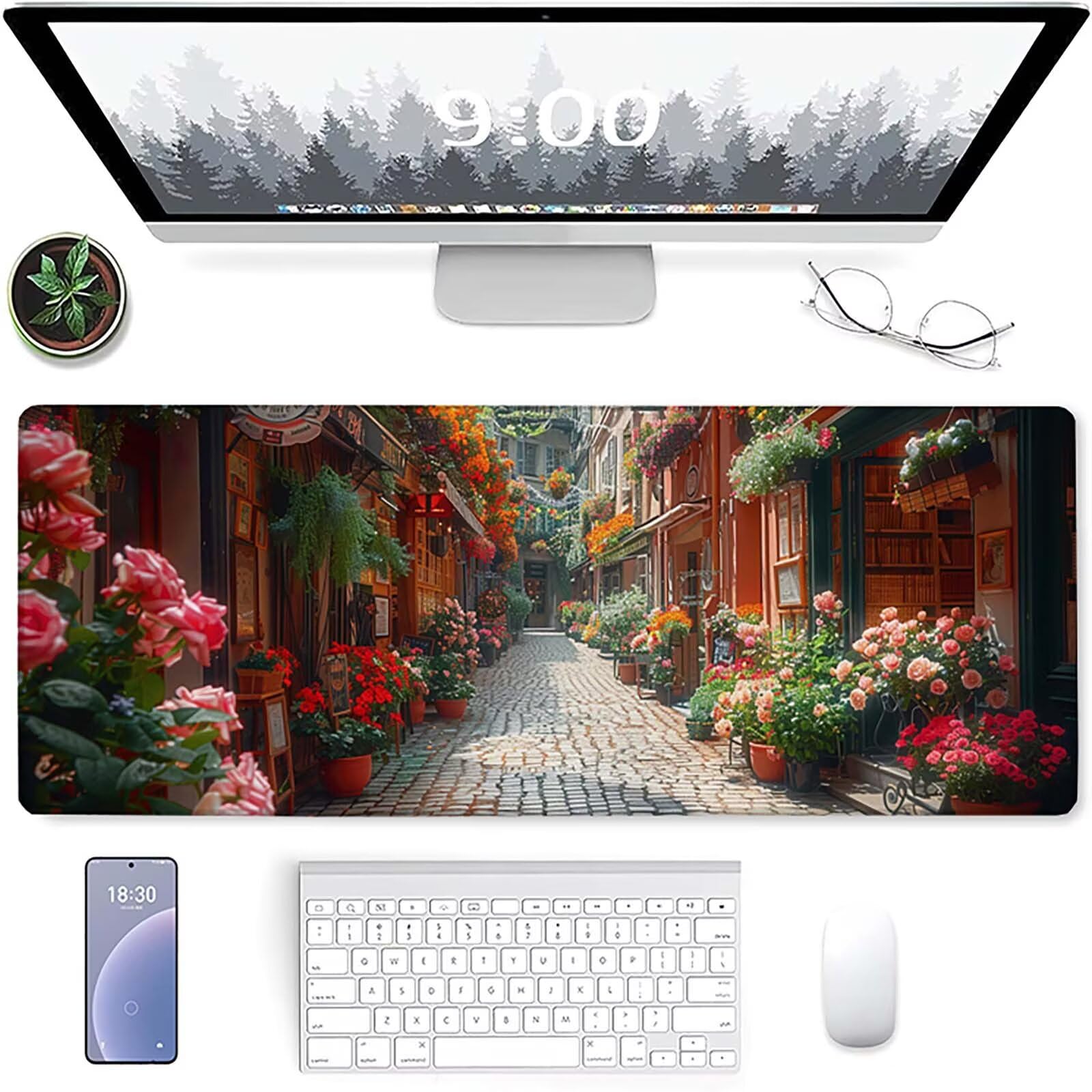 Gamingowa podkładka pod mysz, 1500 x 800 mm, czerwona, ze szwanymi krawędziami, wodoodporna, antypoślizgowa, gumowa podstawa, XXL na PC, akcesoria biurowe, akcesoria gamingowe, laptop, prezent dla