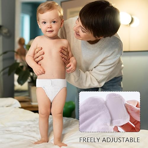 Miniatura 3 de Paquete de 6 pantalones de algodón para bebés niñas y niños, pañales de algodón ajustables de 13 capas para bebés de 0 a 12 meses (3 a 6 meses)