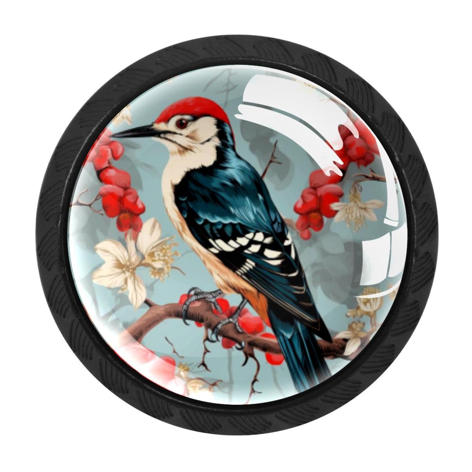 CHENZZZZ 4 Pack Woodpecker Kitchen Cabinet Knobs Drawer Knobs Door Dresser Handles for Personalized Gifts Great for Any Occasion