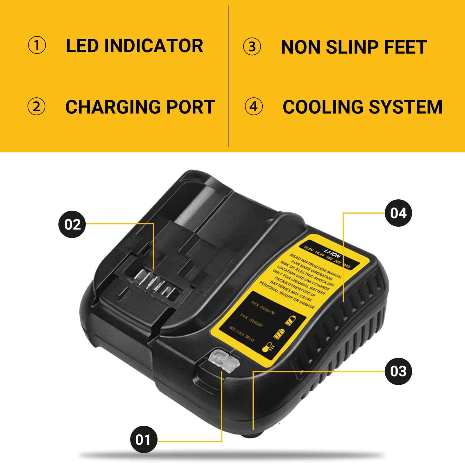 2pcs 5000mAh Recambio para Dewalt batería 18V + 1pcs 10.8~20V 3A DCB107 para Dewalt Cargador de batería con indicador LED