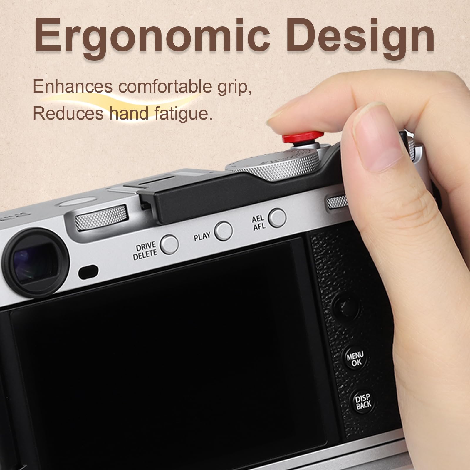 Haoge Uchwyt kciuka do Fujifilm XE5 korpus aparatu akcesoria cyfrowe metalowa gorąca stopka kciuk w górę podpórka uchwyt czarny THB-XE5-B