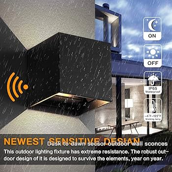 Tsiun LED 20W Dusk to Dawn Outdoor Wall Lights, 4.7