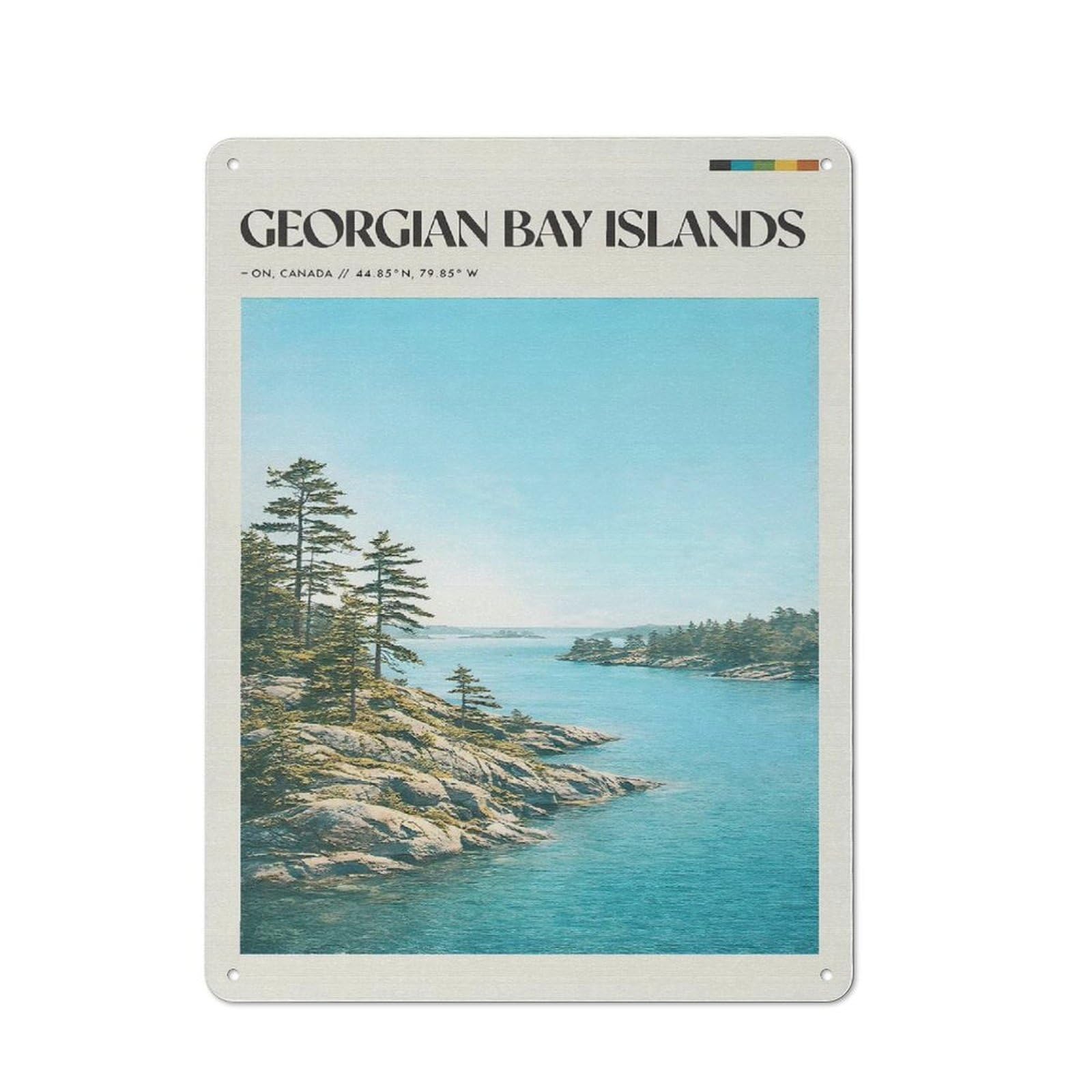 Junmoney Style Garage Georgian Bay Islands Retro Metal Sign 40X30cm, Workshop Wall Decor For Workshop, Basement, Shed Or Games Room