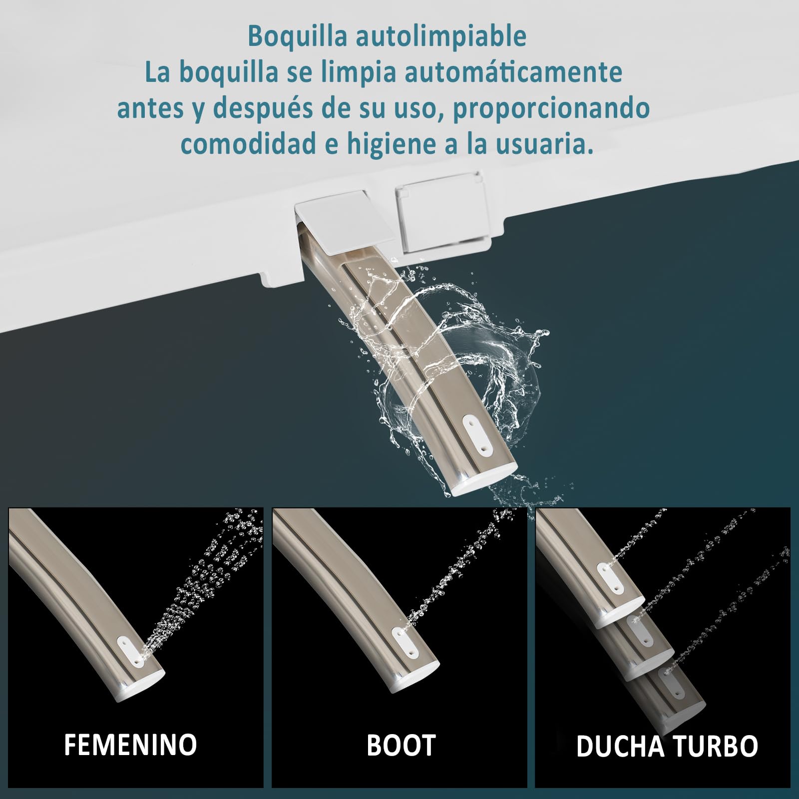 YU YUSING Asiento de inodoro inteligente inteligente con boquilla, inodoro, bidé, asiento calefactable con descenso automático, presión de agua ajustable, secado al aire caliente, fácil de