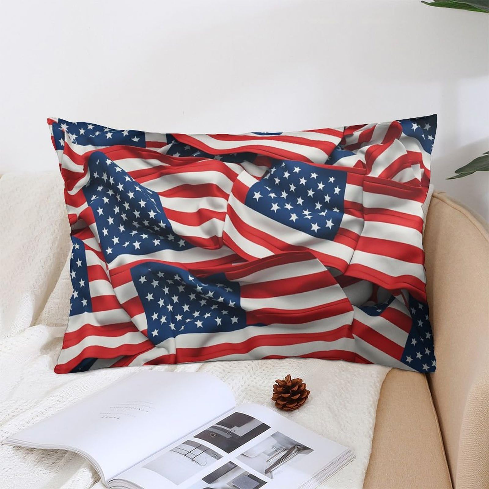 NTVOWPZO Decoration Throw Pillow Covers 12 "x20 Pillowcases Covers USA Flag Soft Pillowcases Modern Farmhouse Home Decor Sofa Cushions Covers for Couch Bed Living Room