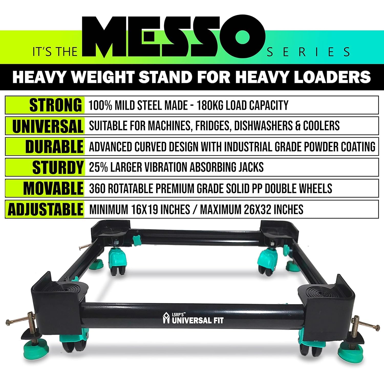 Messo Series - 100% Metal Made Heavy Duty Adjustable Double/Single
