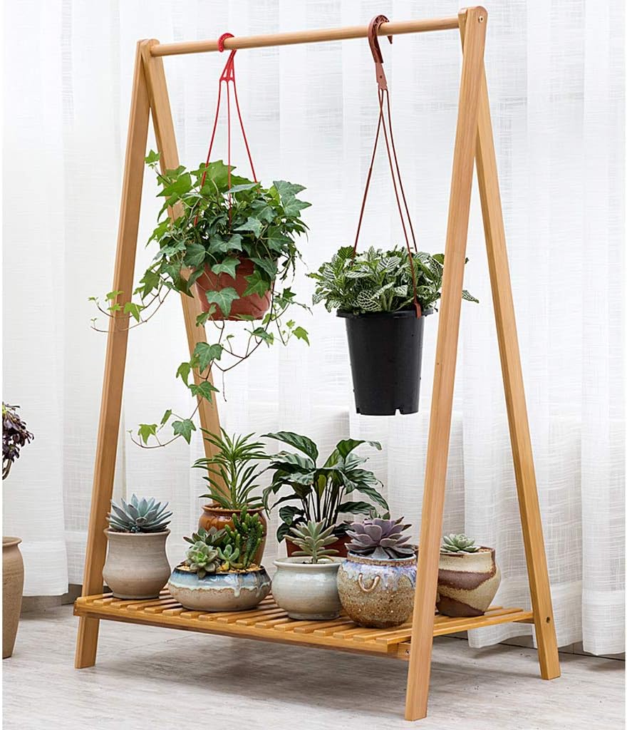 Multifunctional Flower Rack,Hanging Plant Stand,Folding a Framde Display Shelf,for Patio,Garden,Living Room,Office,Balcony. (4 Layers 66x38x107cm)
