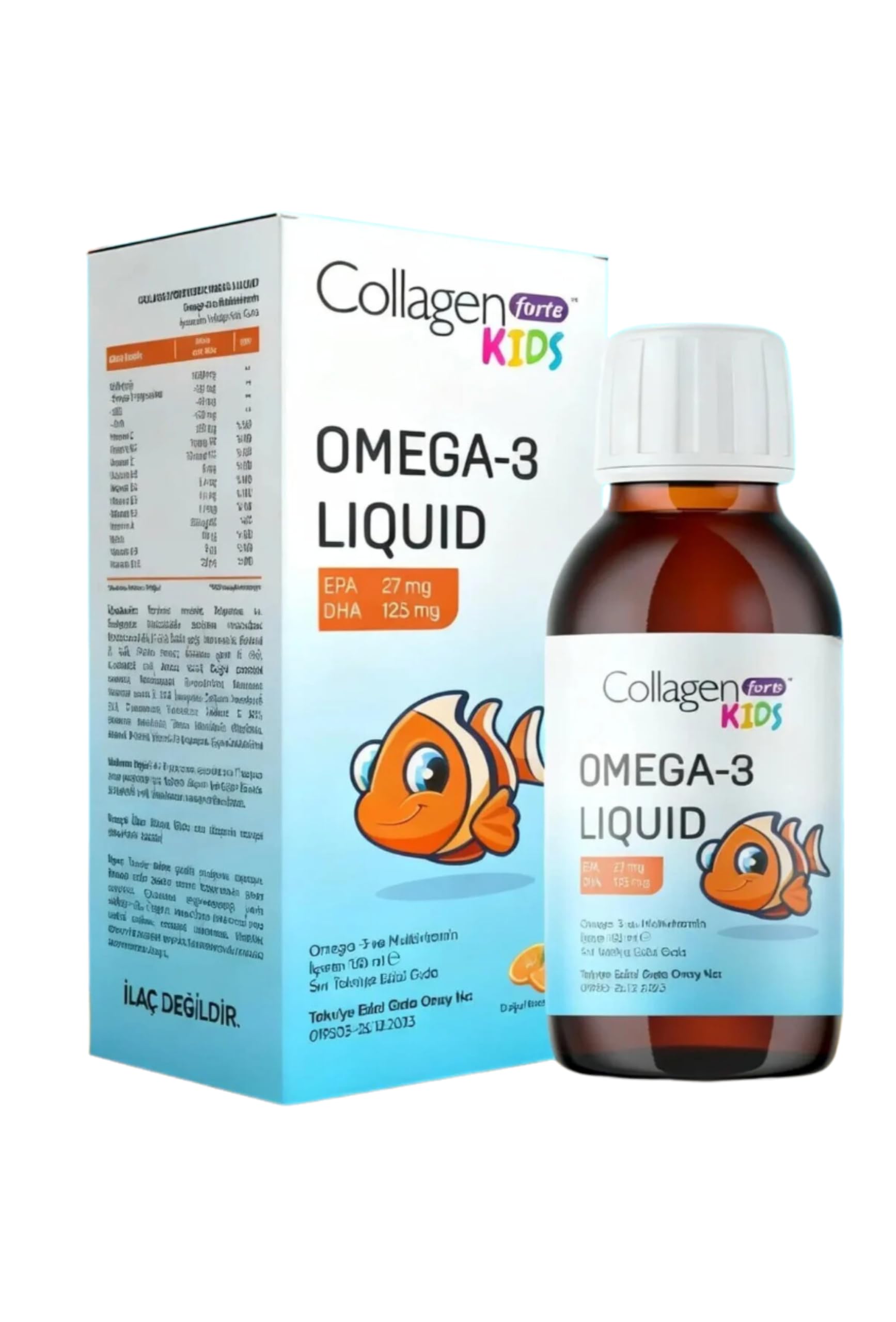 Omega-3 Kids Liquid & Multivitamin 150ml Çocuklar Için Portakal Aromalı Sıvı Balık Yağı