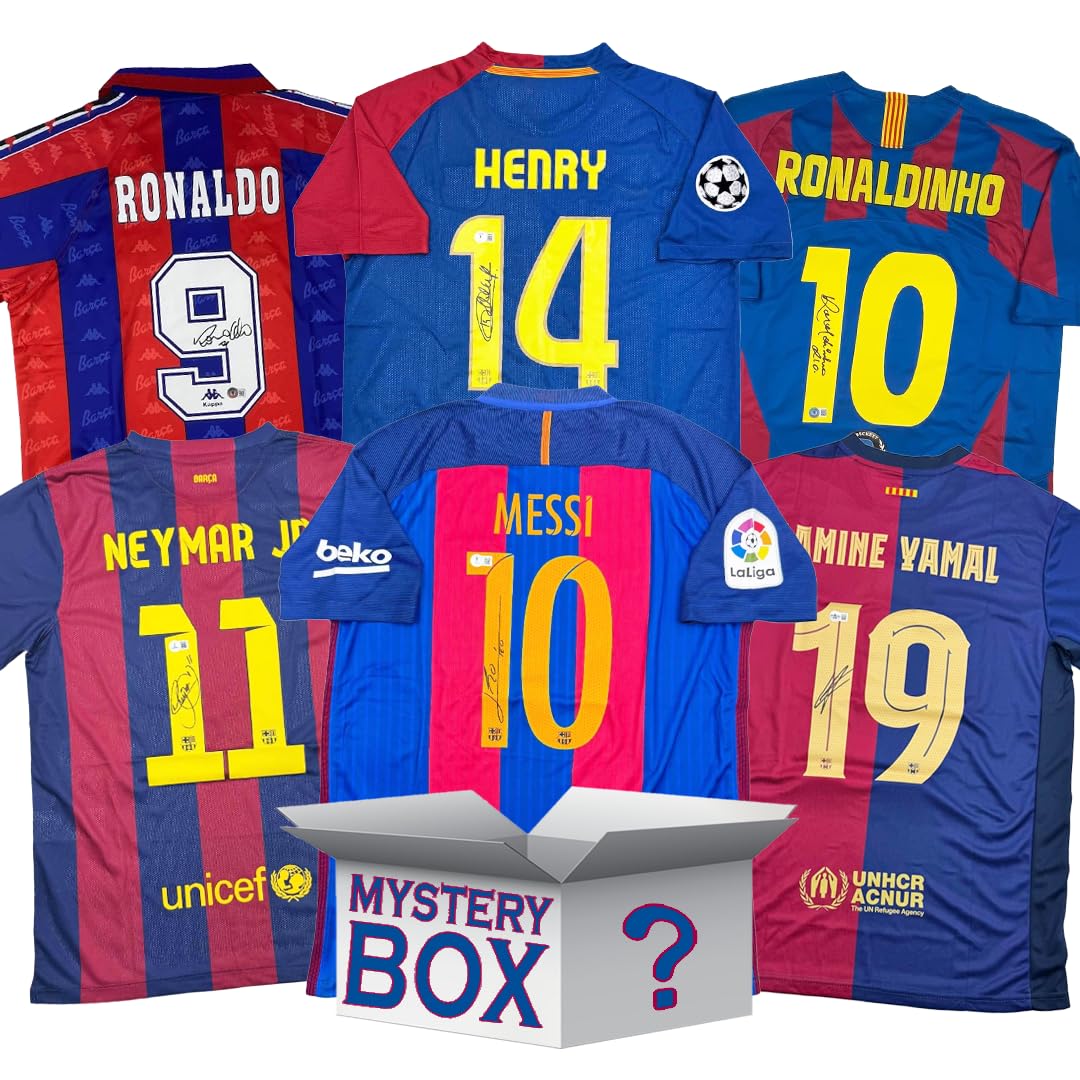 FC Barcelona Autographed/Signed Soccer Jersey Mystery Box with PSA