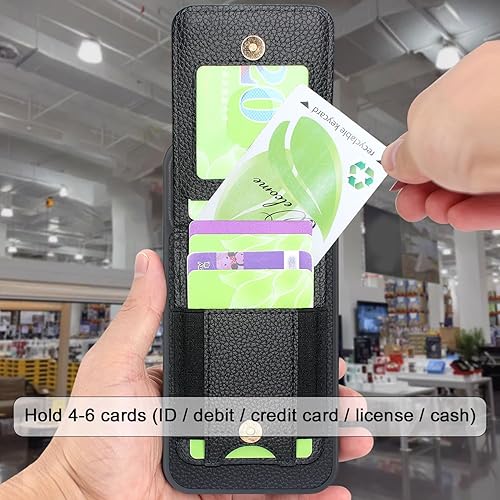 Miniatura 5 de Harryshell Funda magnética para iPhone 15 Pro Max compatible con carga inalámbrica MagSafe y MagSafe con bolsillo con cremallera para montaje en