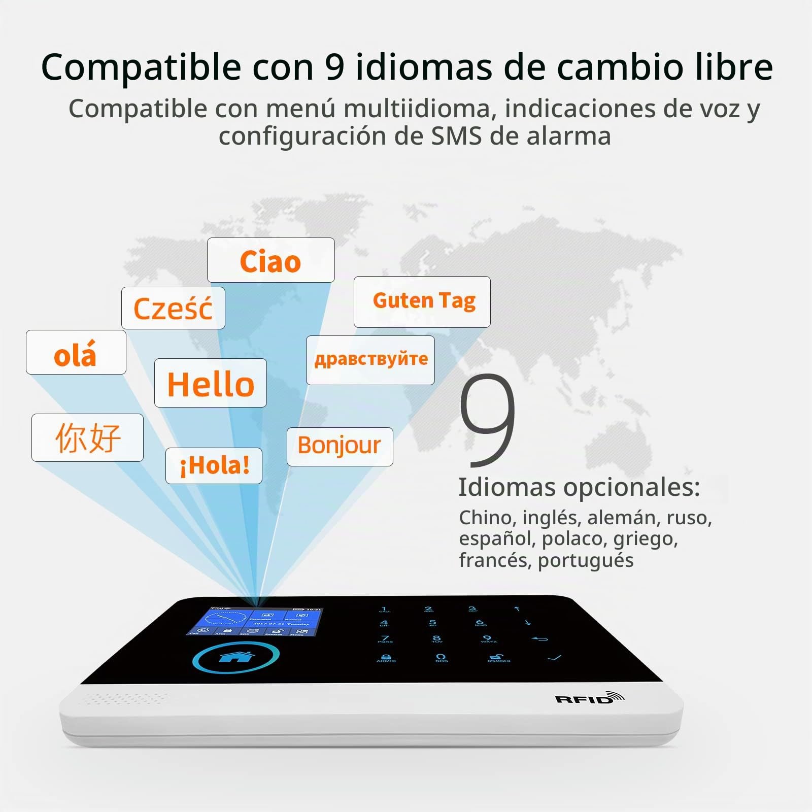 PGST Sistema de Alarma, Alarma doméstica inalámbrica gsm WiFi, con Cámara de Seguridad, Sirena, Sensores de Ventana de Puerta, Sensor de Movimiento, Aplicación Compatible Tuya/Smart Life
