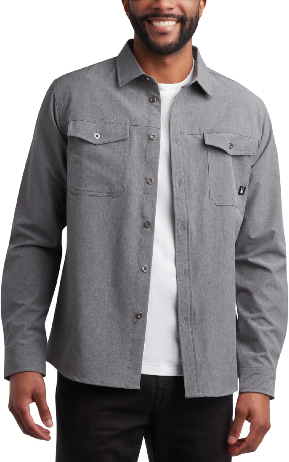 Spyder Mens Button Down Shirt Jacket - Performance Long Sleeve Shirt Jacket for Men - Casual Collared Mens Button Up Shirts