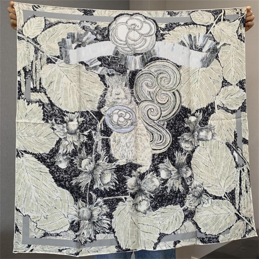 Foulards en Soie Petit Parfum Foulards carrés Foulards imprimés Recto-Verso Accessoire de Mode