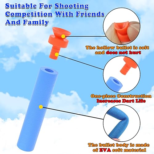 Miniatura 3 de EKIND Paquete de 100 piezas de recambio de dardos de succión compatible con NERF N-Strike Series Blaster azul claro