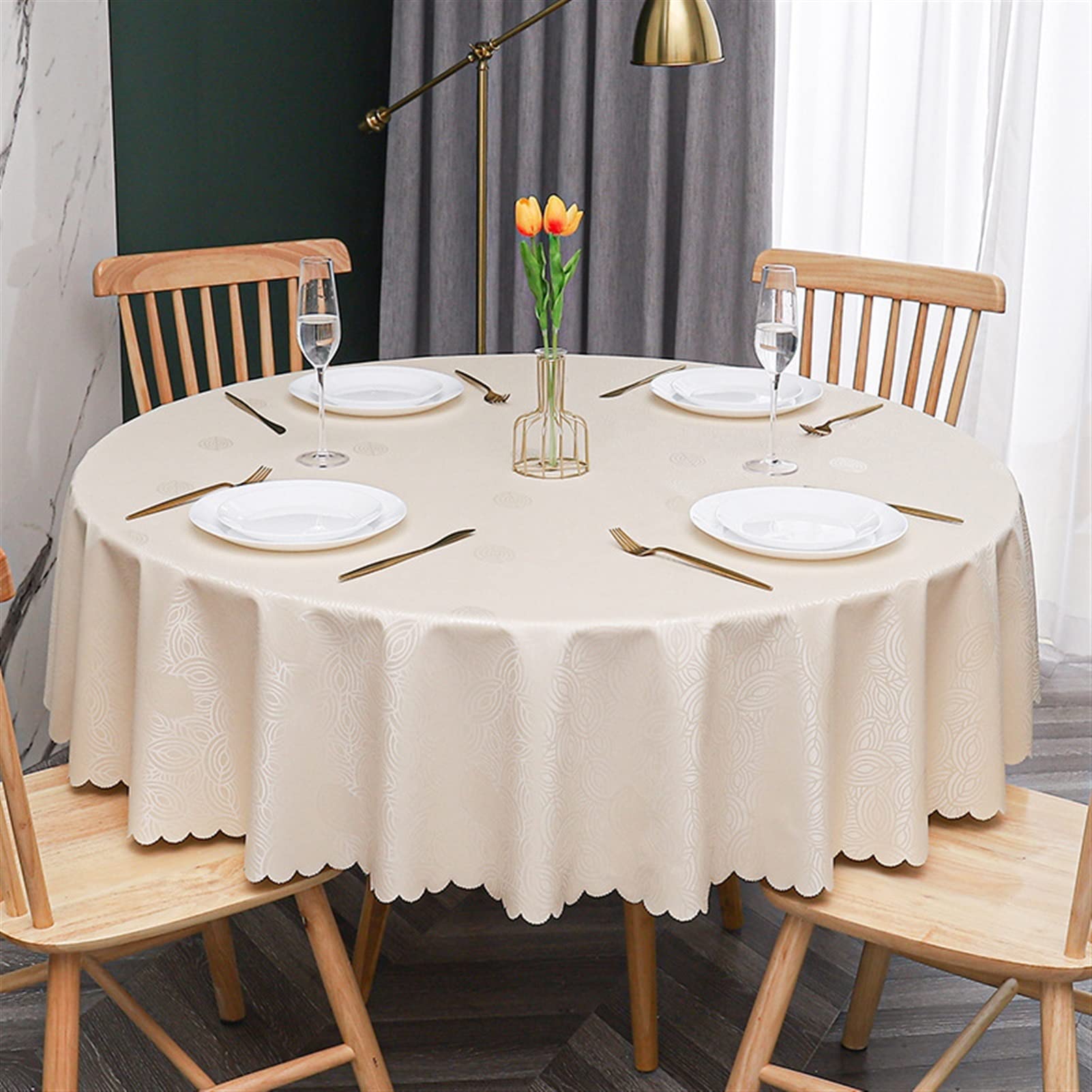 Nappe ronde PVC 200cm imperméable pour table de jardin et hôtel YZ-05
