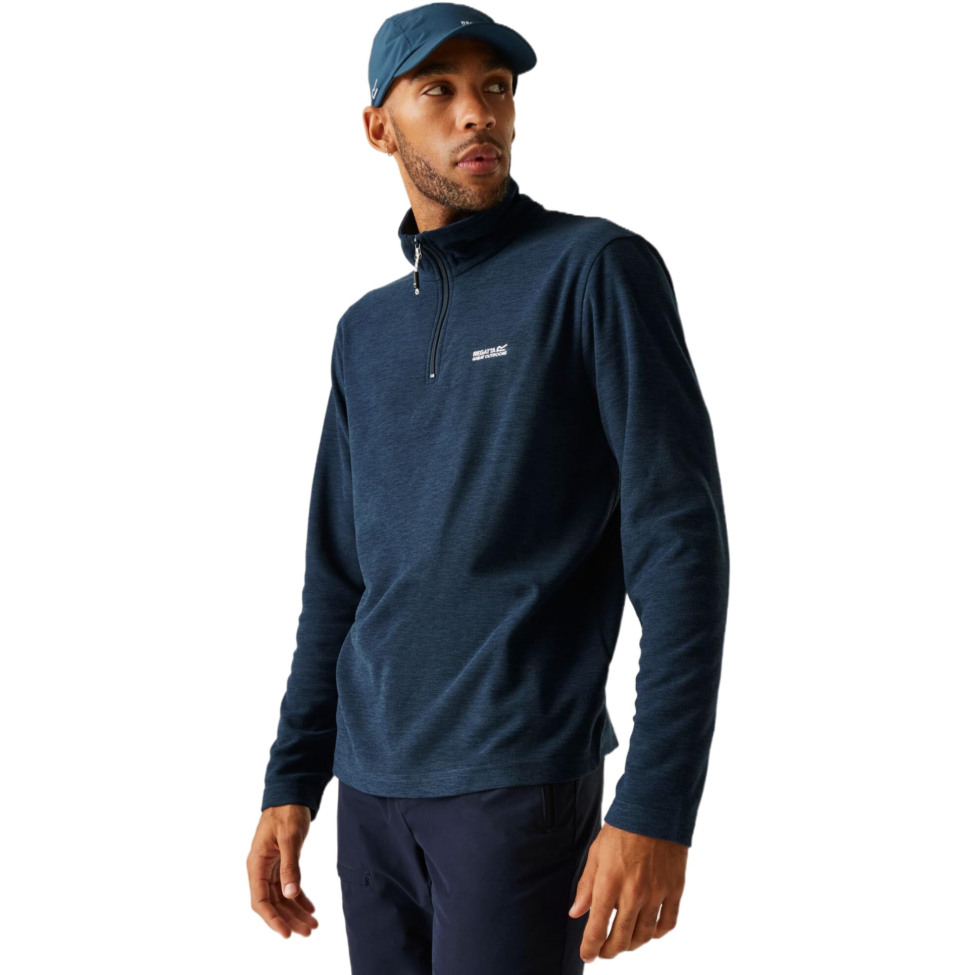 Regatta Mens Thompson Marl Half Zip Fleece Anti-Pill Quick Dry Winter Layer Top