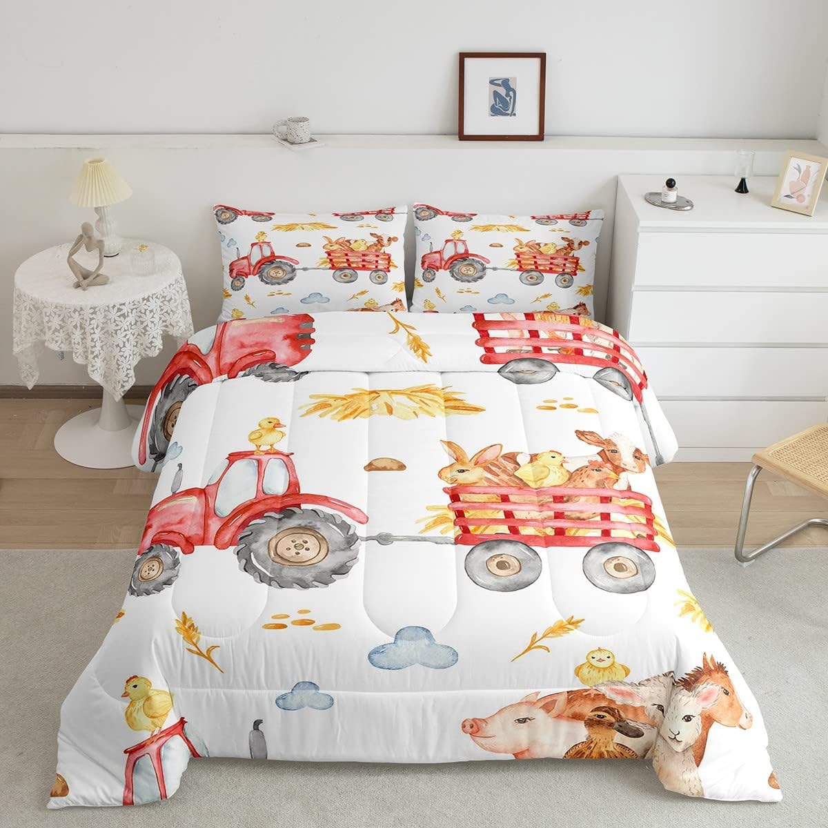 Red Tractor Bedding Comforter Sets Farm Truck Bedding Sets