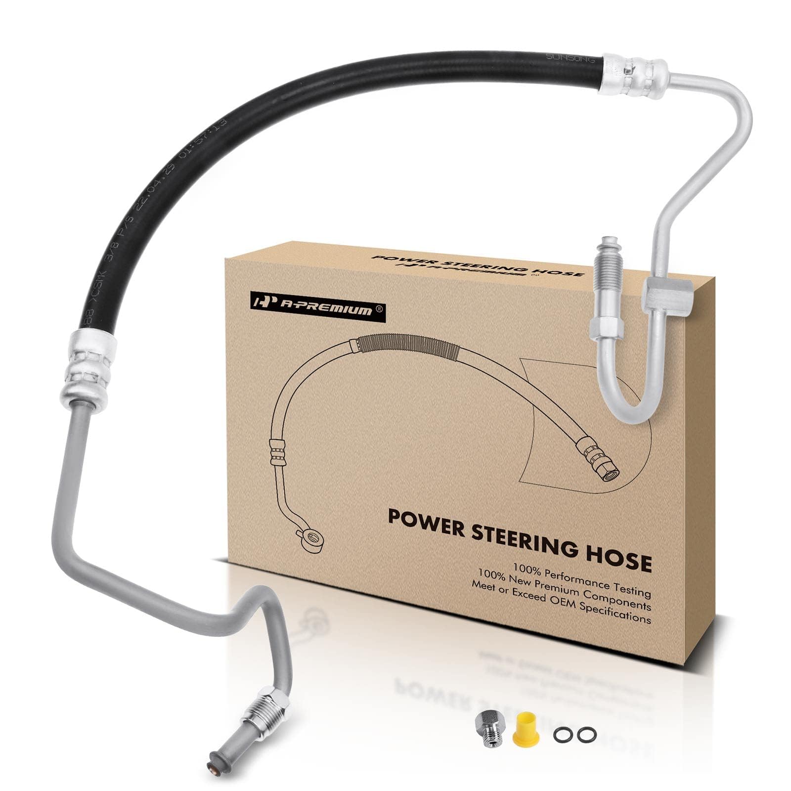 A-Premium Power Steering Hose Pressure Hose Line Assembly Compatible with Jeep Wrangler 2003-2006 TJ 2003/2005-2006 2.4L Pump To Gear/Rack Pinion