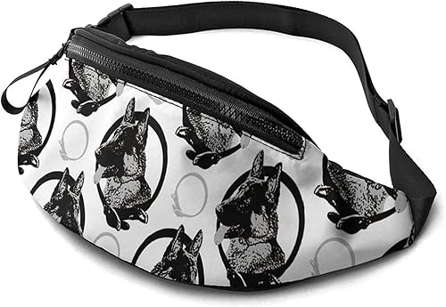 Riñonera de perro pastor alemán para mujeres y hombres, bolsa de cinturón casual cruzada con correa ajustable para correr al aire libre, senderismo