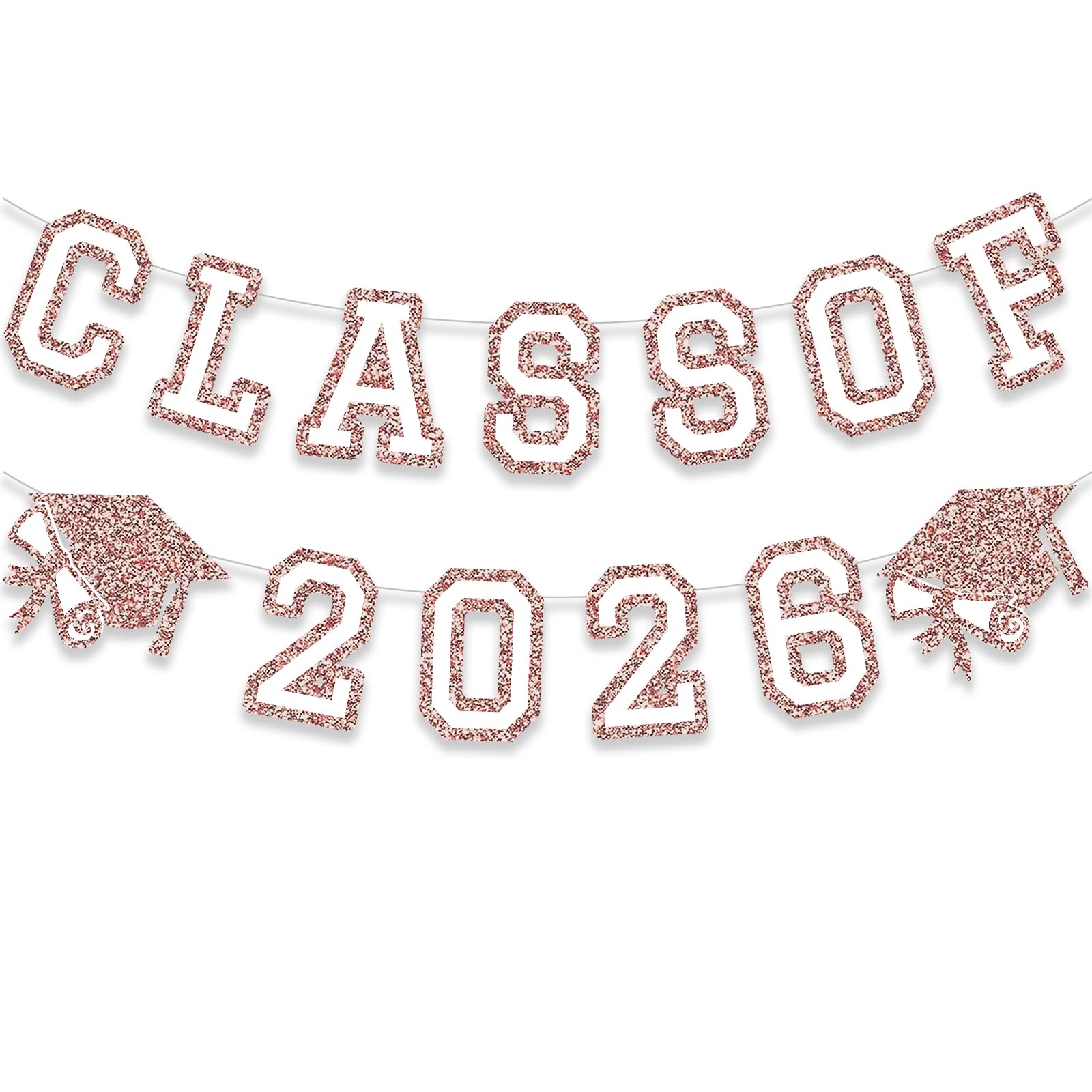 Class of 2026 Graduation Banner University College Grad Garlands Decoration Party Supplies High School Colors Rose Gold