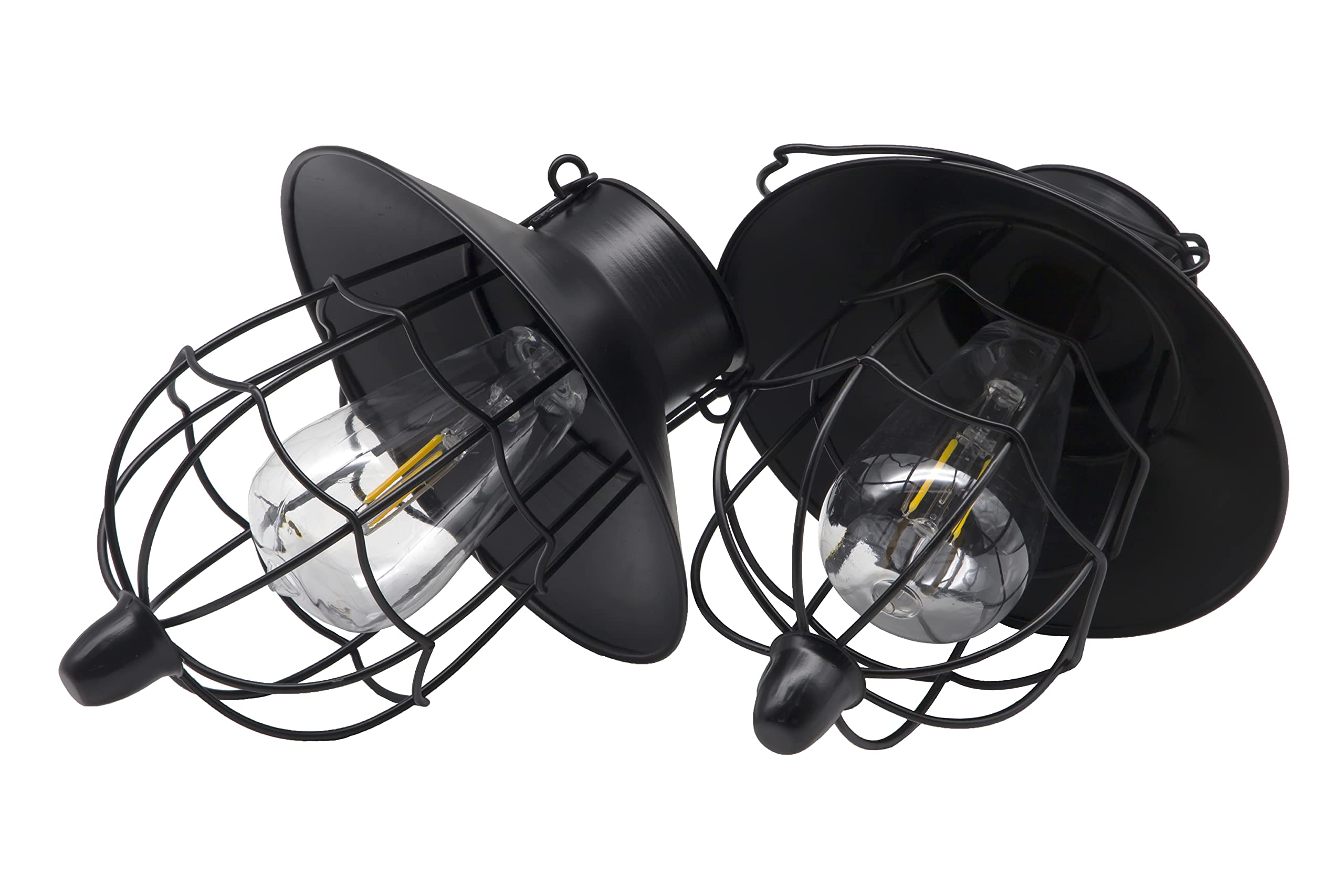 YAKii 2 Pack Solar Lantern Hanging Outdoor Metal Solar Lamp Waterproof with Warm White Light Decorate for Yard Garden Pathway Patio Porch Decor (Black) - Image 2