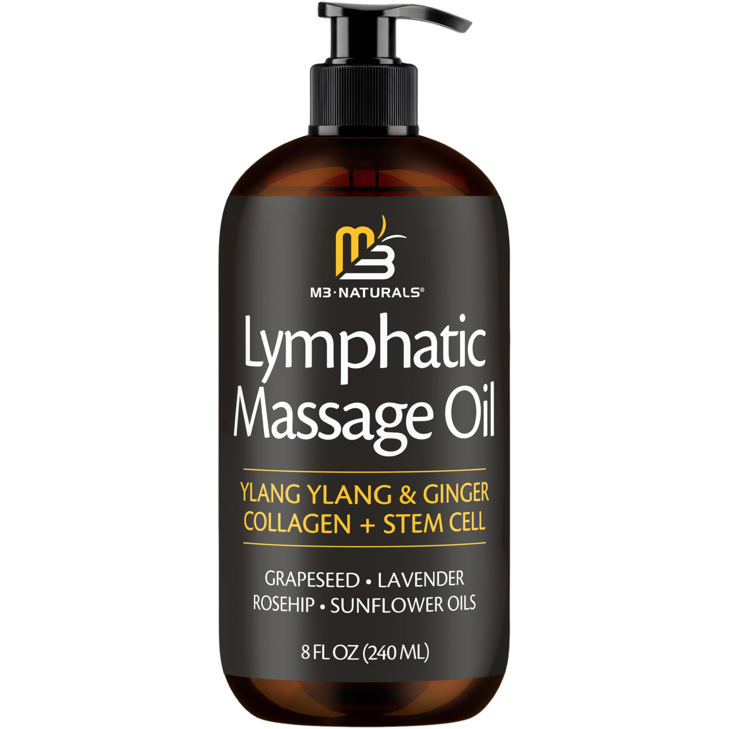 Lymphatic Massage Oil for Massage Therapy with Ginger Lavender &amp; Vitamin E