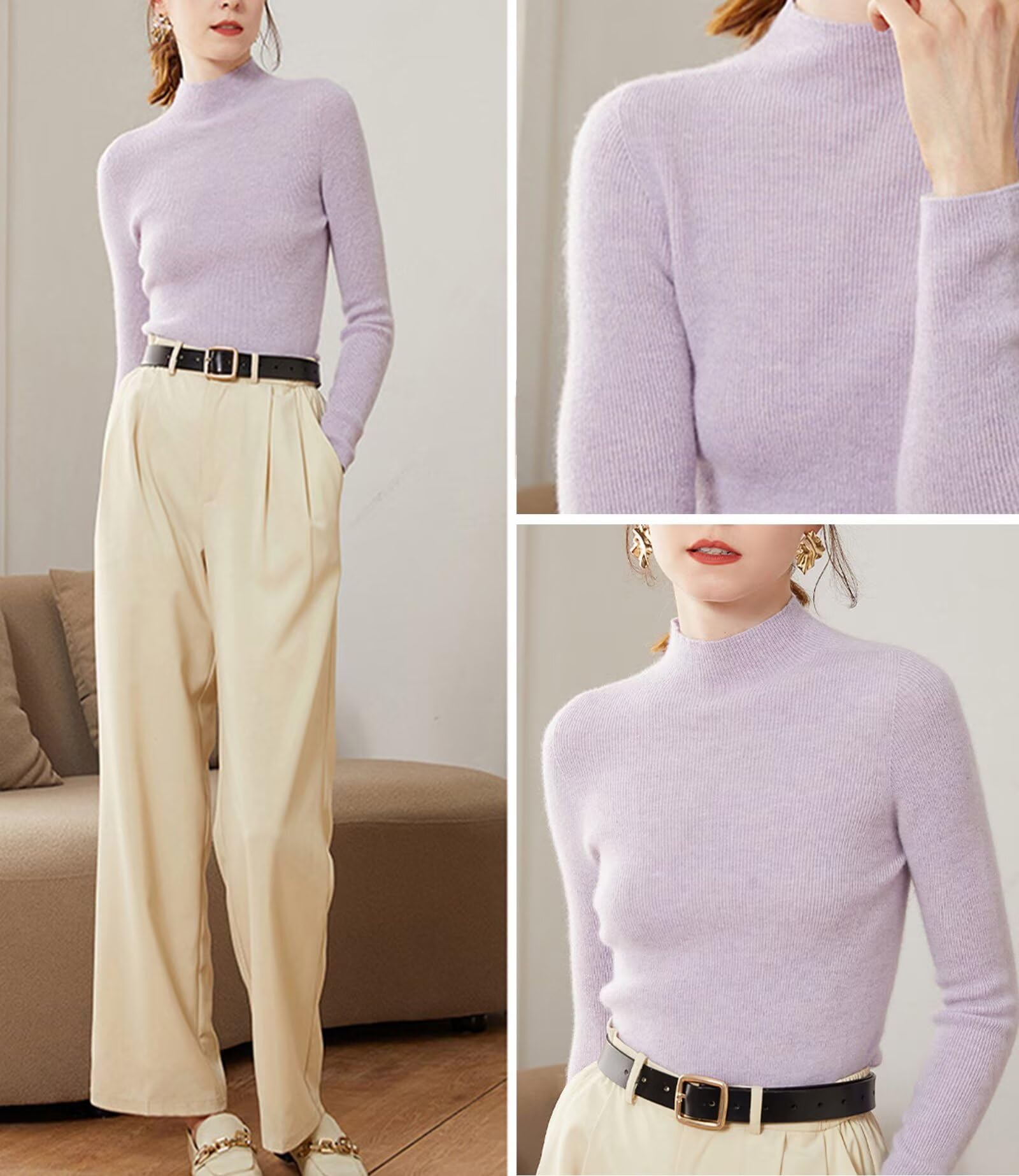 HNVAVQ Maglione Donna 100% Cashmere Morbido