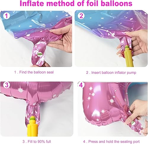 Miniatura 6 de Globos de sirena para decoración de cumpleaños de 5 cumpleaños para niñas, globos de decoración de fiesta de sirena de 5, globos de cumpleaños