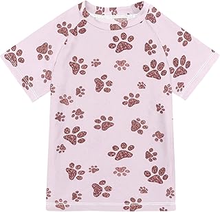 Camiseta de natación geométrica para niños, color negro y blanco, UPF+ 50, de secado rápido, para niños y jóvenes