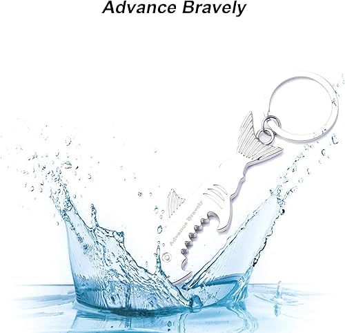 Miniatura 4 de TACOMEGE Llavero abrebotellas tiburón grabado llavero abridor de cerveza de pescado herramienta con caja de regalo para hombres, marido, hijo,
